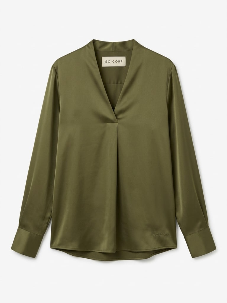 Blusa Satinada Cuello V