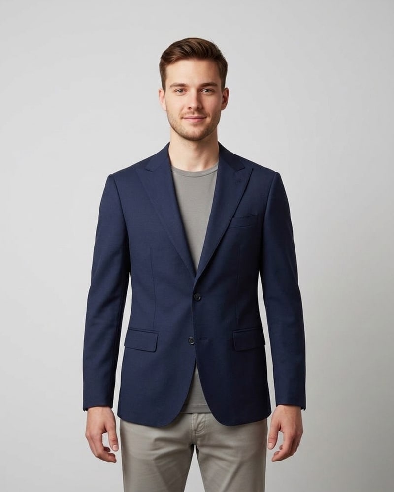 Modelo con Blazer Un Botón Solapa Pico